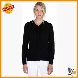 100% Cashmere Zip Hoodie Cardigan Sweater Long Sleeve Regular Fit